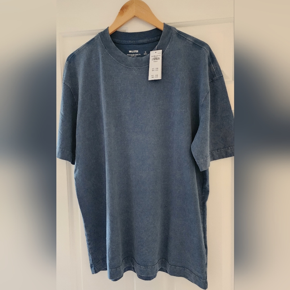 Hollister Blue Short Sleeve Tee Classic Crew Neck "Heavyweight Boxy Fit"